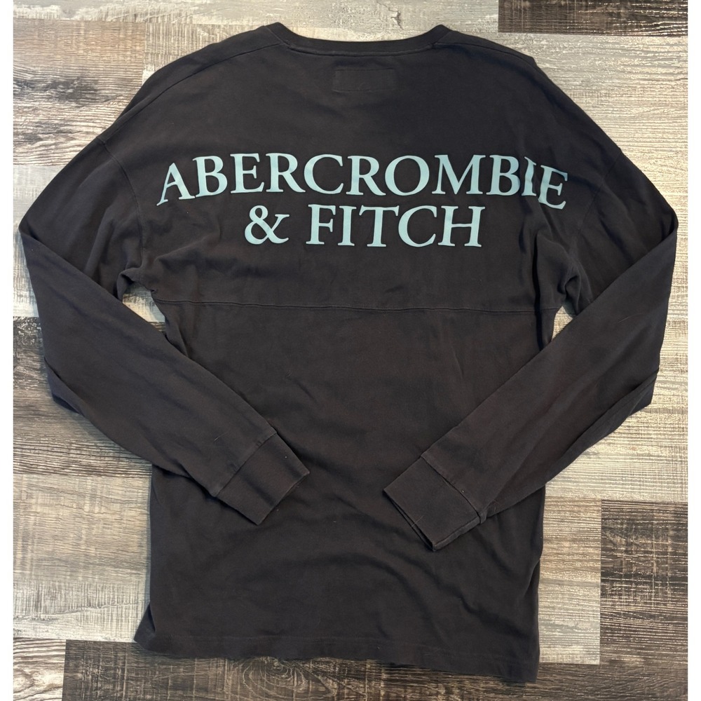 Abercrombie & Fitch Mens Black Long Sleeve Logo Graphic Tee M
